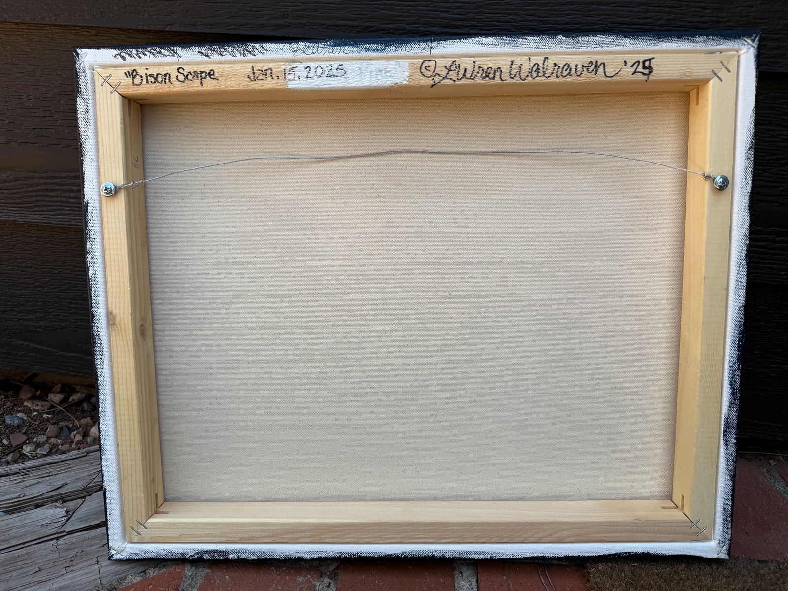 "Bison Scape" a Landscape With Bison and Birds by LWren Walraven - 4