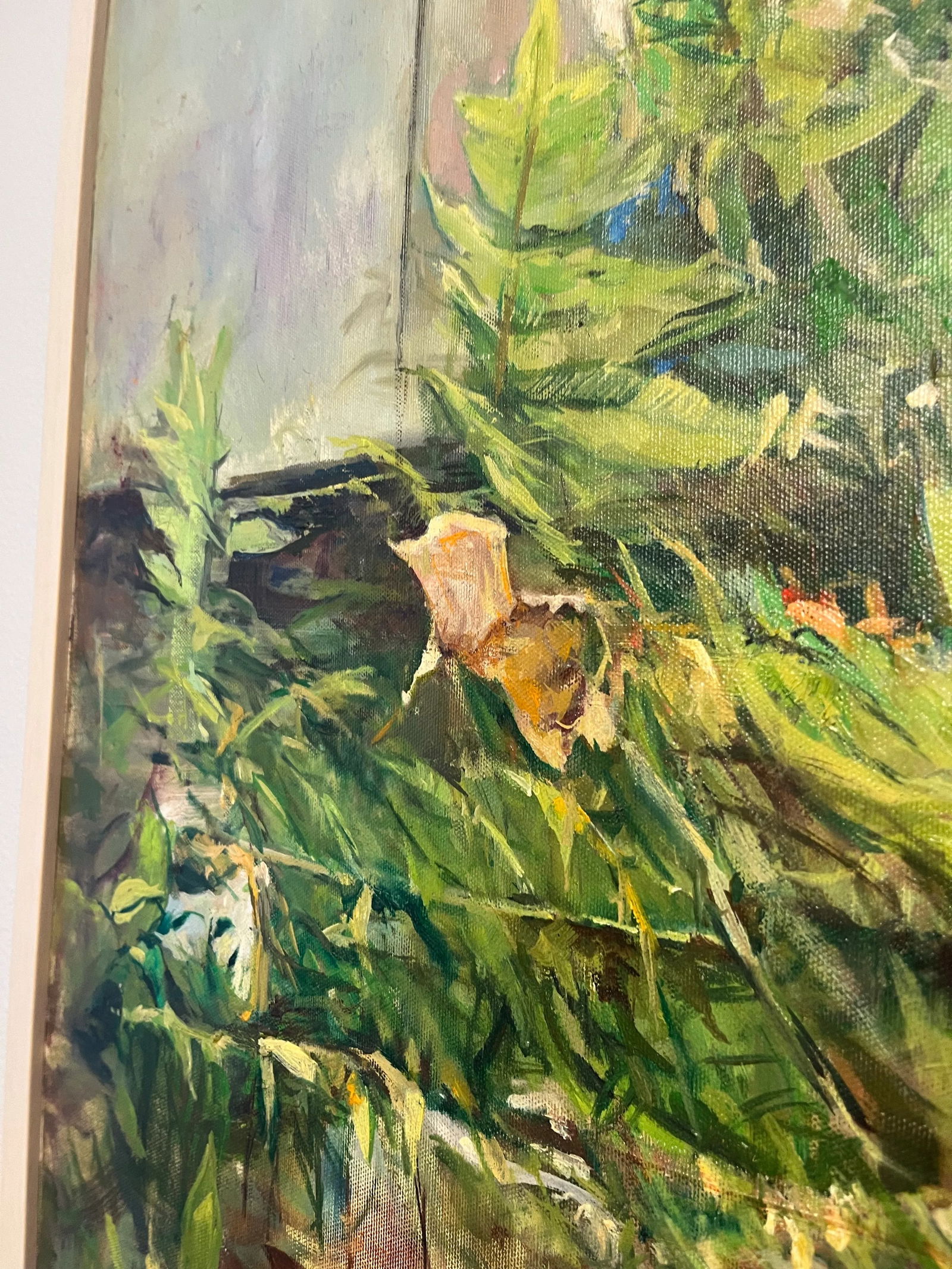 Late 20th Century Vintage Garden With Box Oil Painting - 2