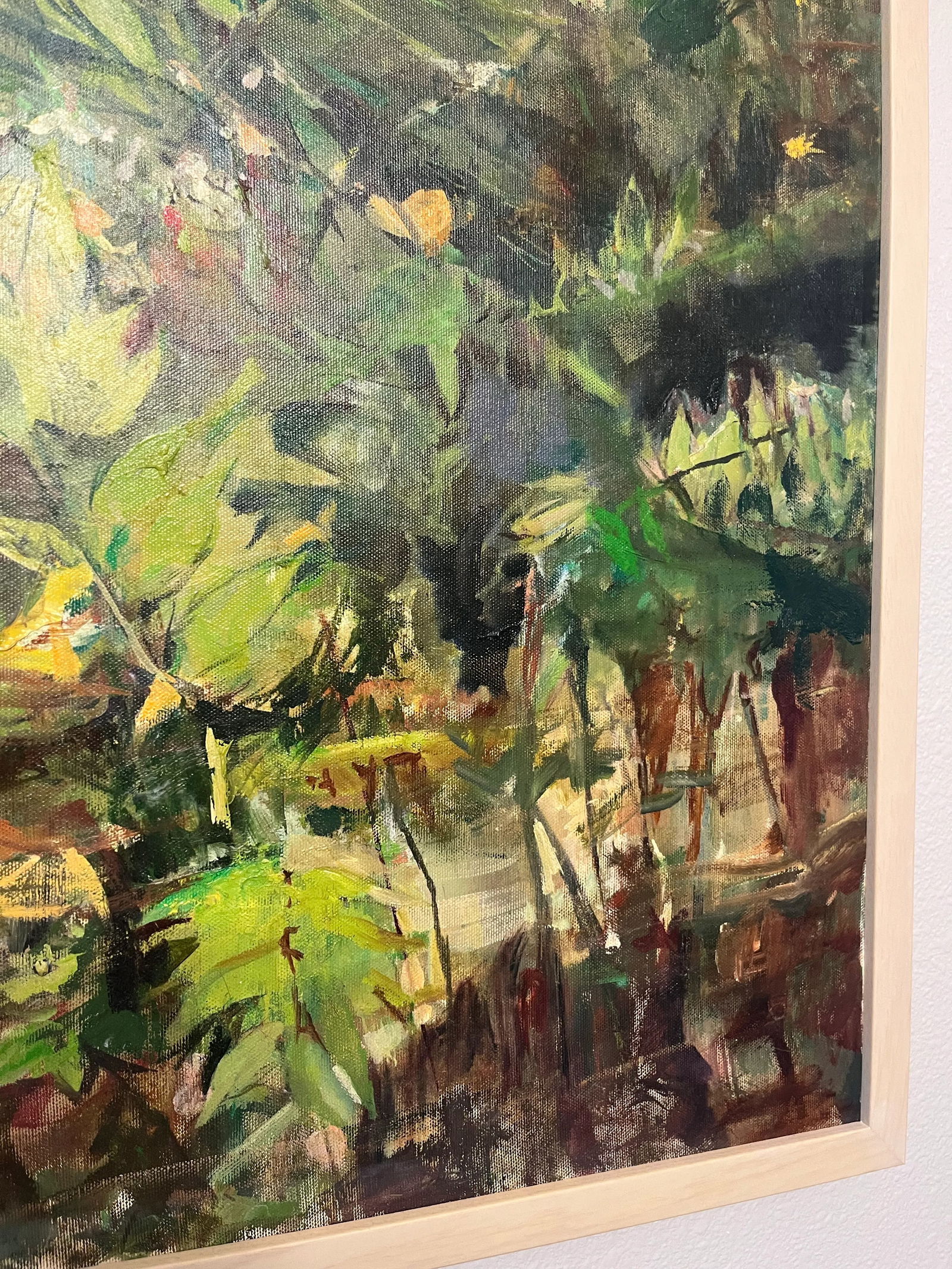 Late 20th Century Vintage Garden With Box Oil Painting - 4