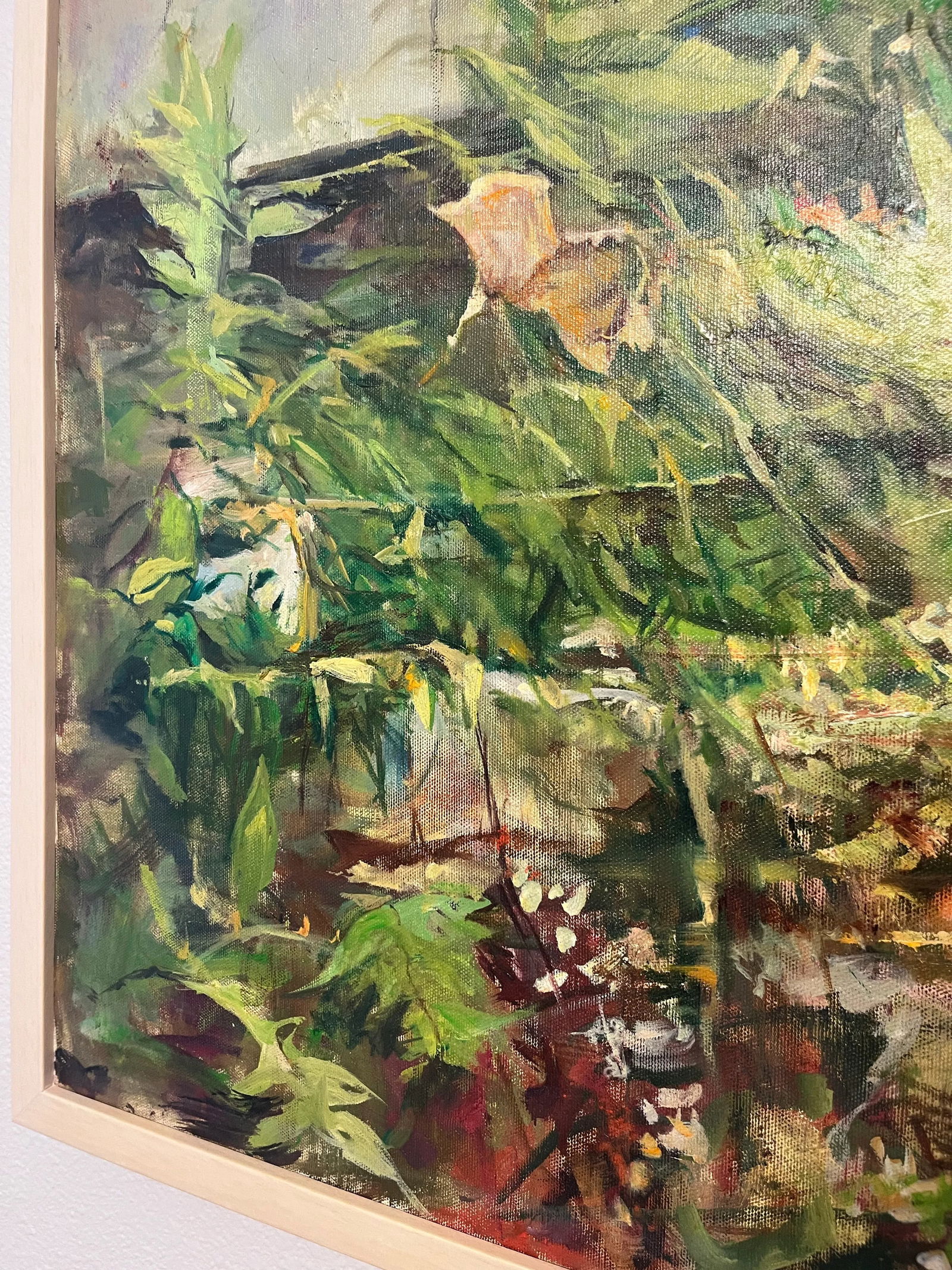 Late 20th Century Vintage Garden With Box Oil Painting - 5