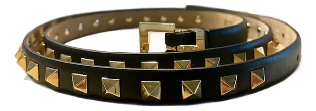 Valentino Rockstud Calfskin Belt, Original Out of Production, Gold-Tone Studs & Buckle, Made in Ital (1 of 12)