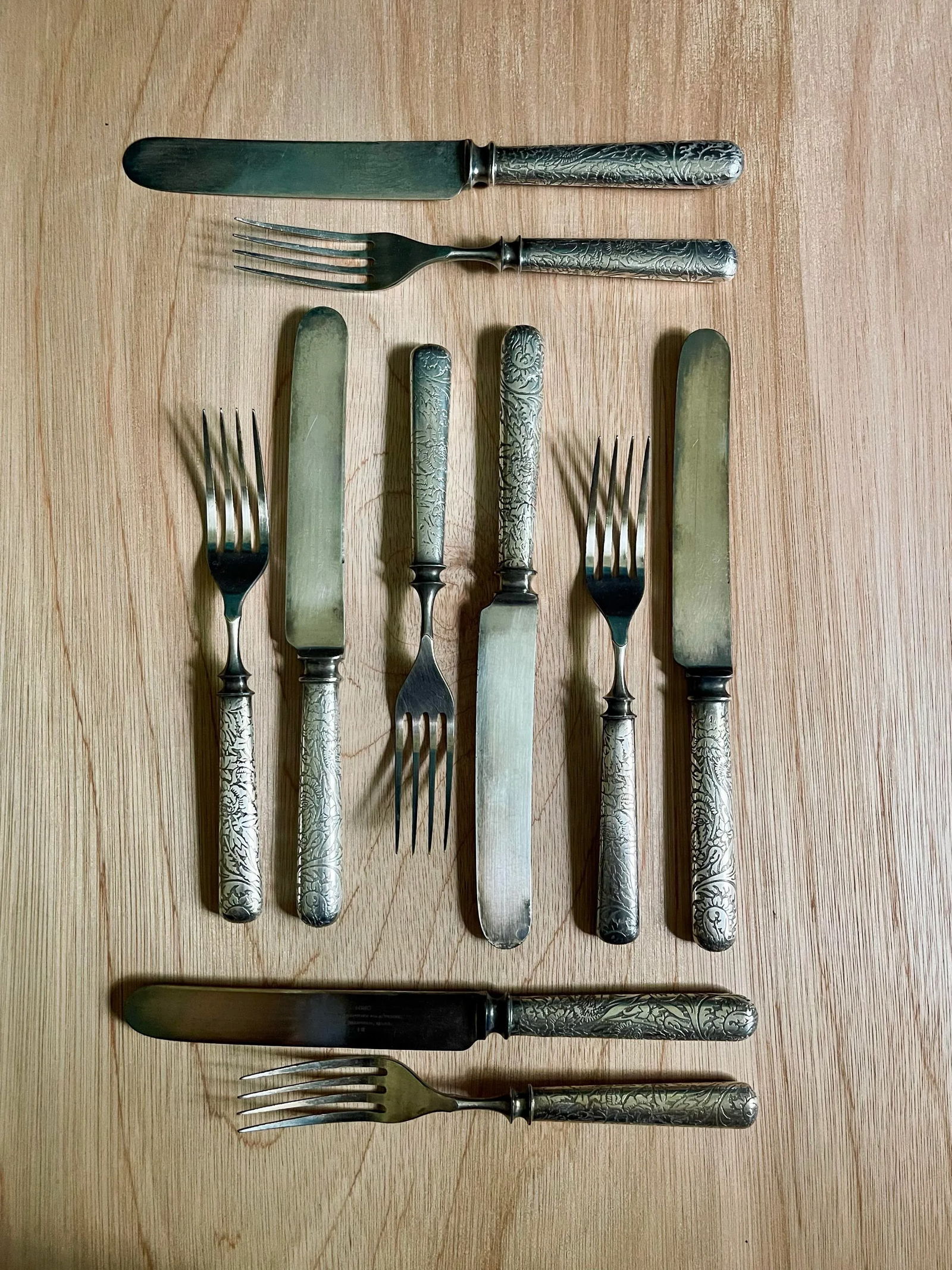 1880 Pairpoint Silver Plate Flatware Set- 10 Pieces - 2