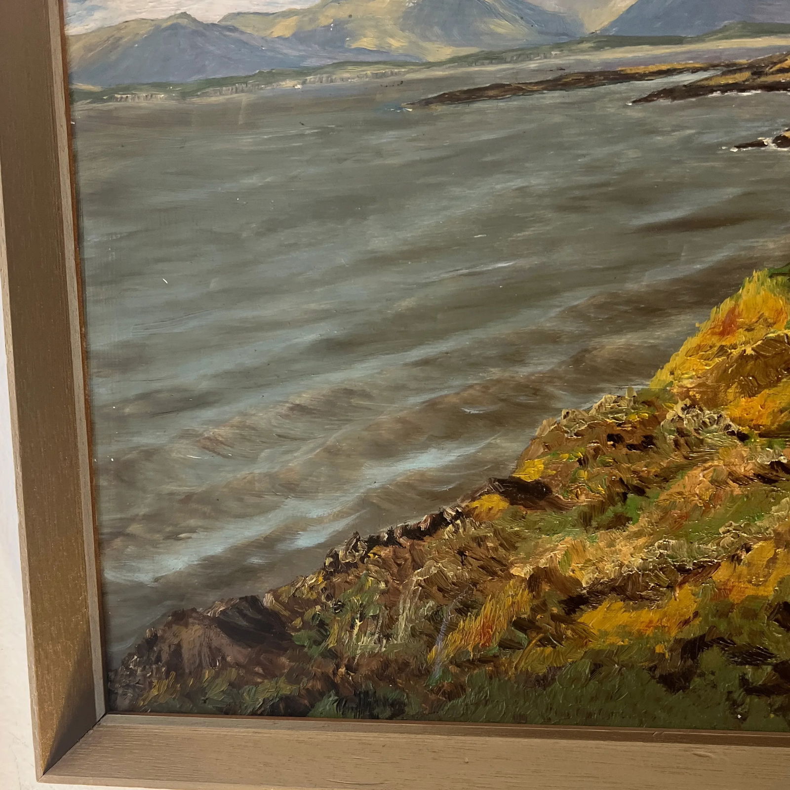 Oil on Artist Board Windswept Seaside Landscape Framed Signed Made in 1950 by British Artist McMilla - 6