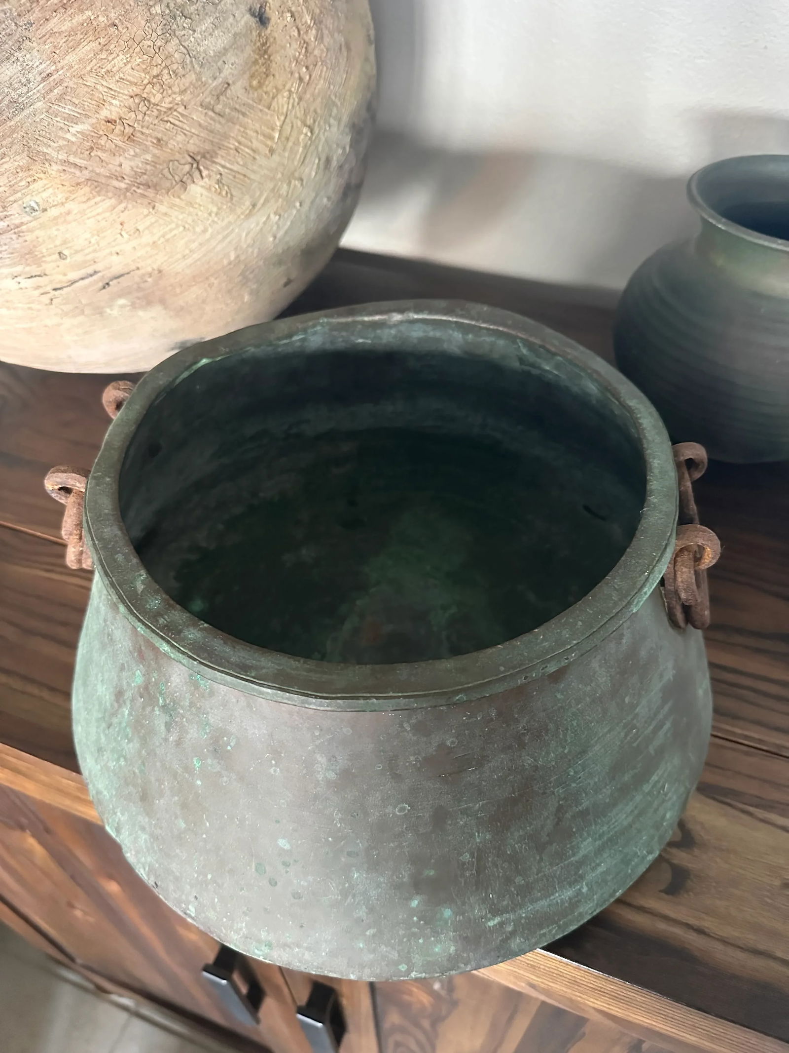 Antique Georgian Copper Caldron With Handles, 1800's - 2