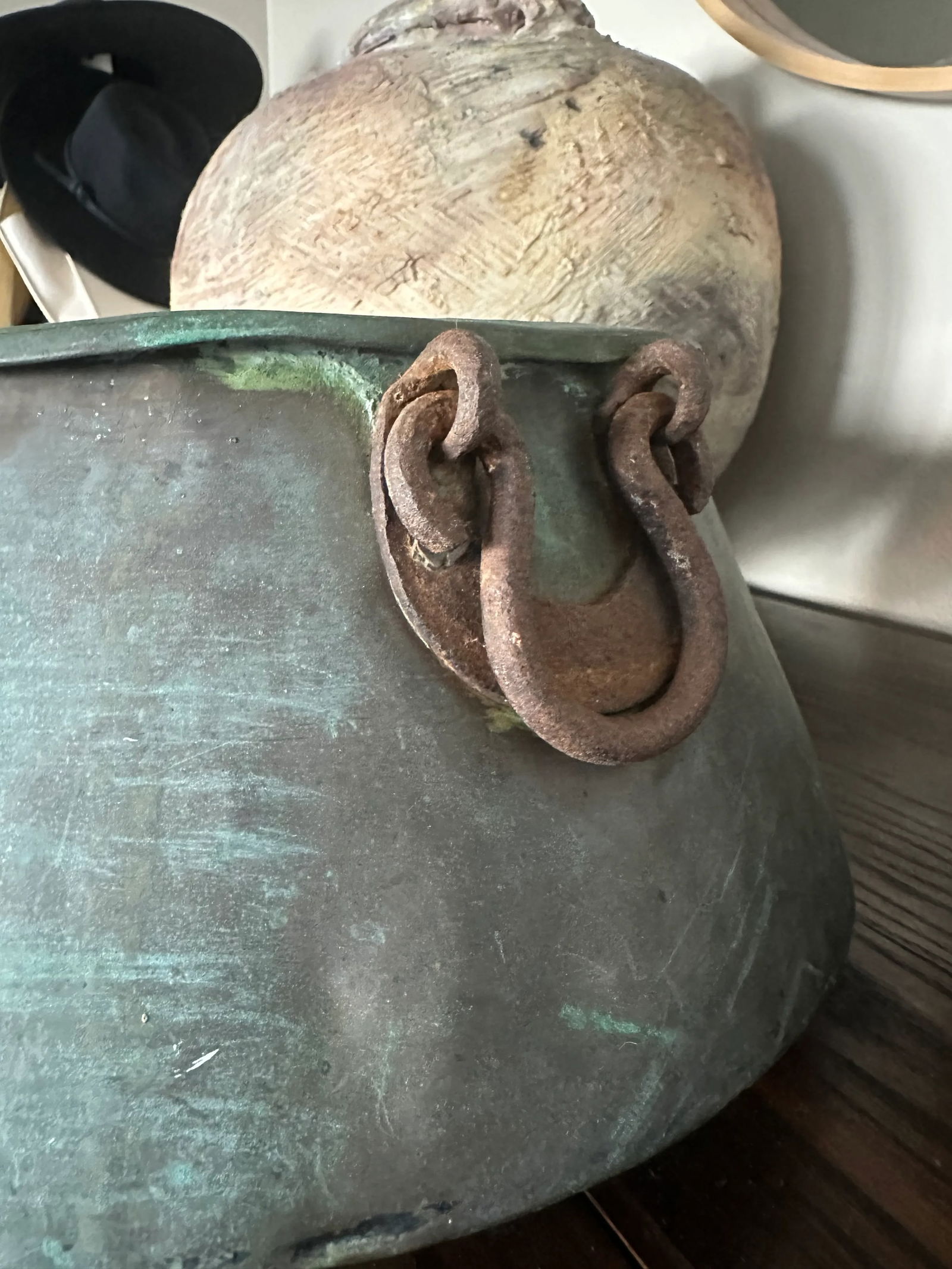 Antique Georgian Copper Caldron With Handles, 1800's - 3