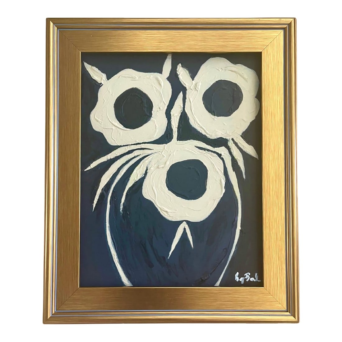 Modern Poppy Painting by Bryan Boomershine, Framed: New! Modern mix media Poppy painting influenced by Abstract Expressionism using colors that are complementary to each other. The composition is texturized, giving a slight 3 dimension dimensional look