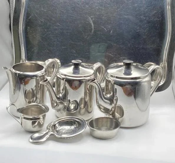 6-Piece Besozzi Y Garcia Argentina Stainless Steel Coffee and Tea Set With Additional Stainless Stee - 16