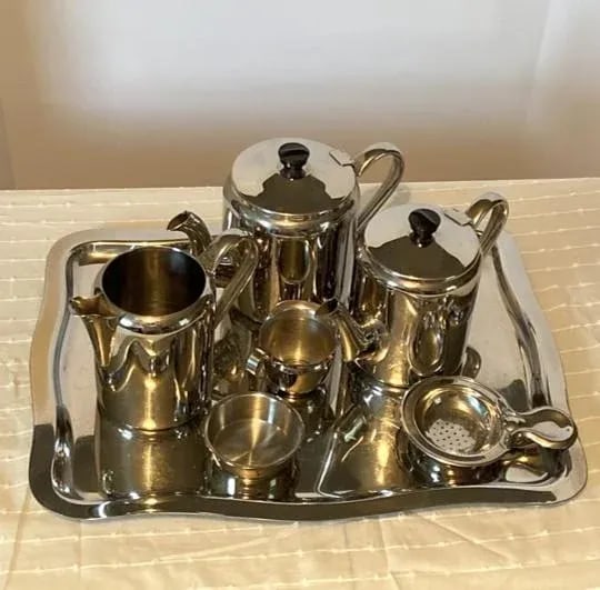6-Piece Besozzi Y Garcia Argentina Stainless Steel Coffee and Tea Set With Additional Stainless Stee - 3