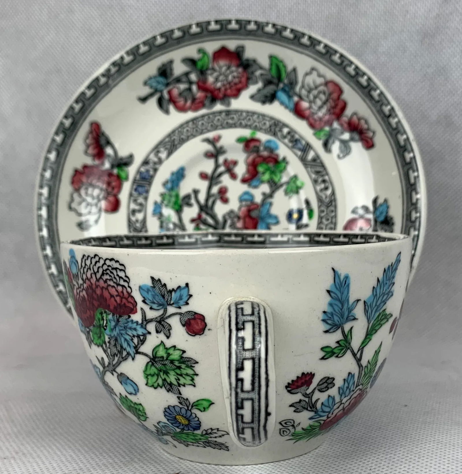 Indian Tree Pattern Cups & Saucers by Wood's Burslem, England - Service for 8 - 4