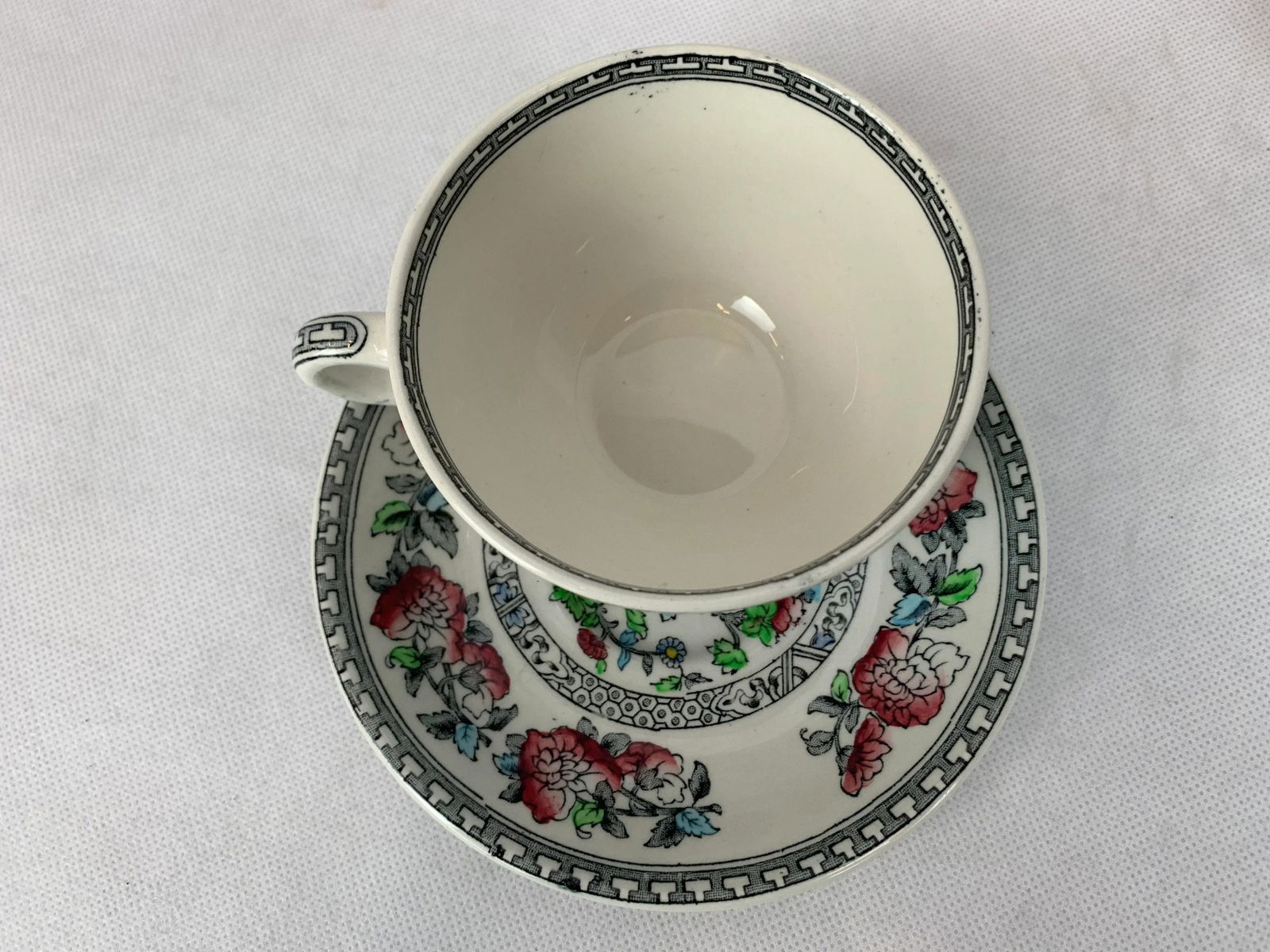 Indian Tree Pattern Cups & Saucers by Wood's Burslem, England - Service for 8 - 5