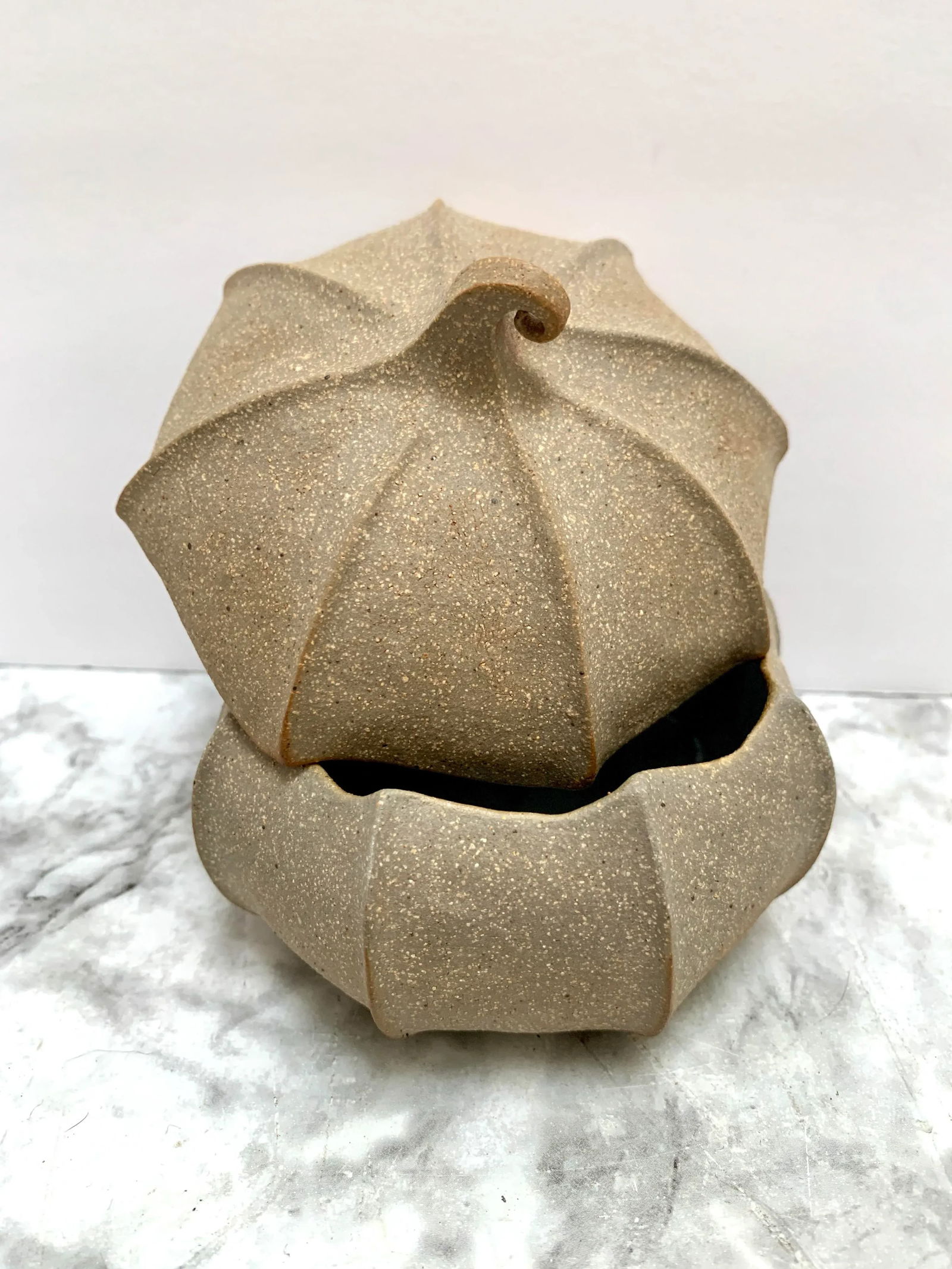 Vintage Handmade Raku Pottery Acorn Trinket Box - 3