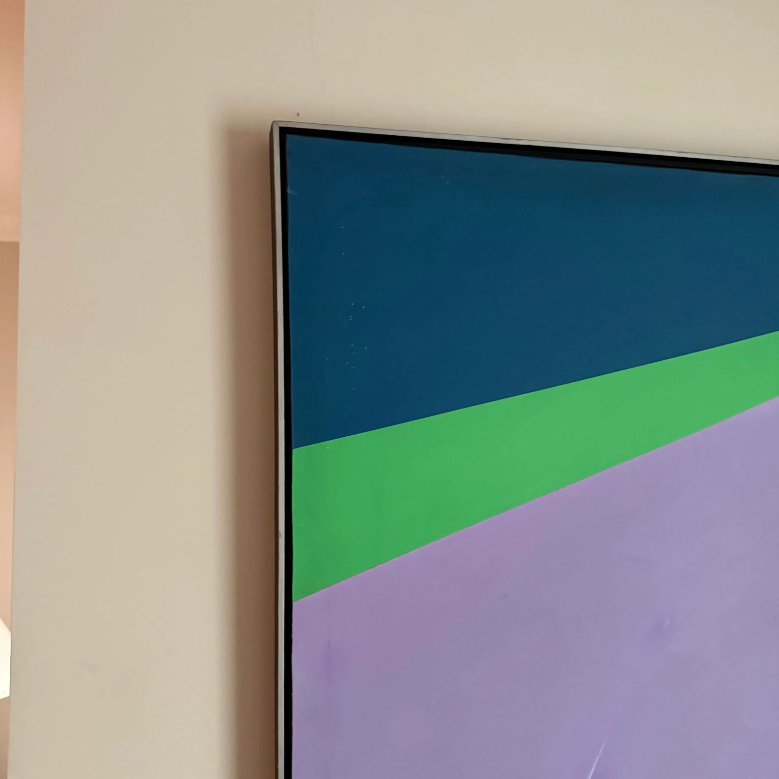 1980s Large Postmodern Geometric Framed Painting - 4