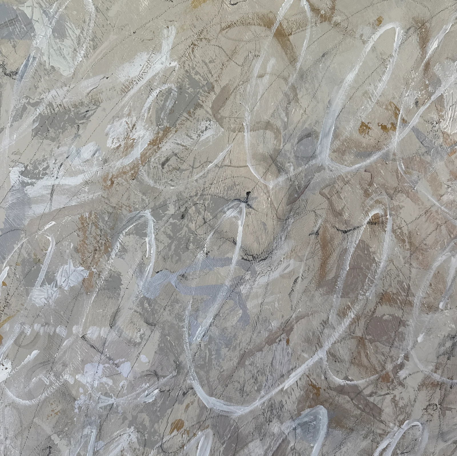 Original Abstract Acrylic & Charcoal Painting on Deep Canvas in Handmade Floater Frame - 4