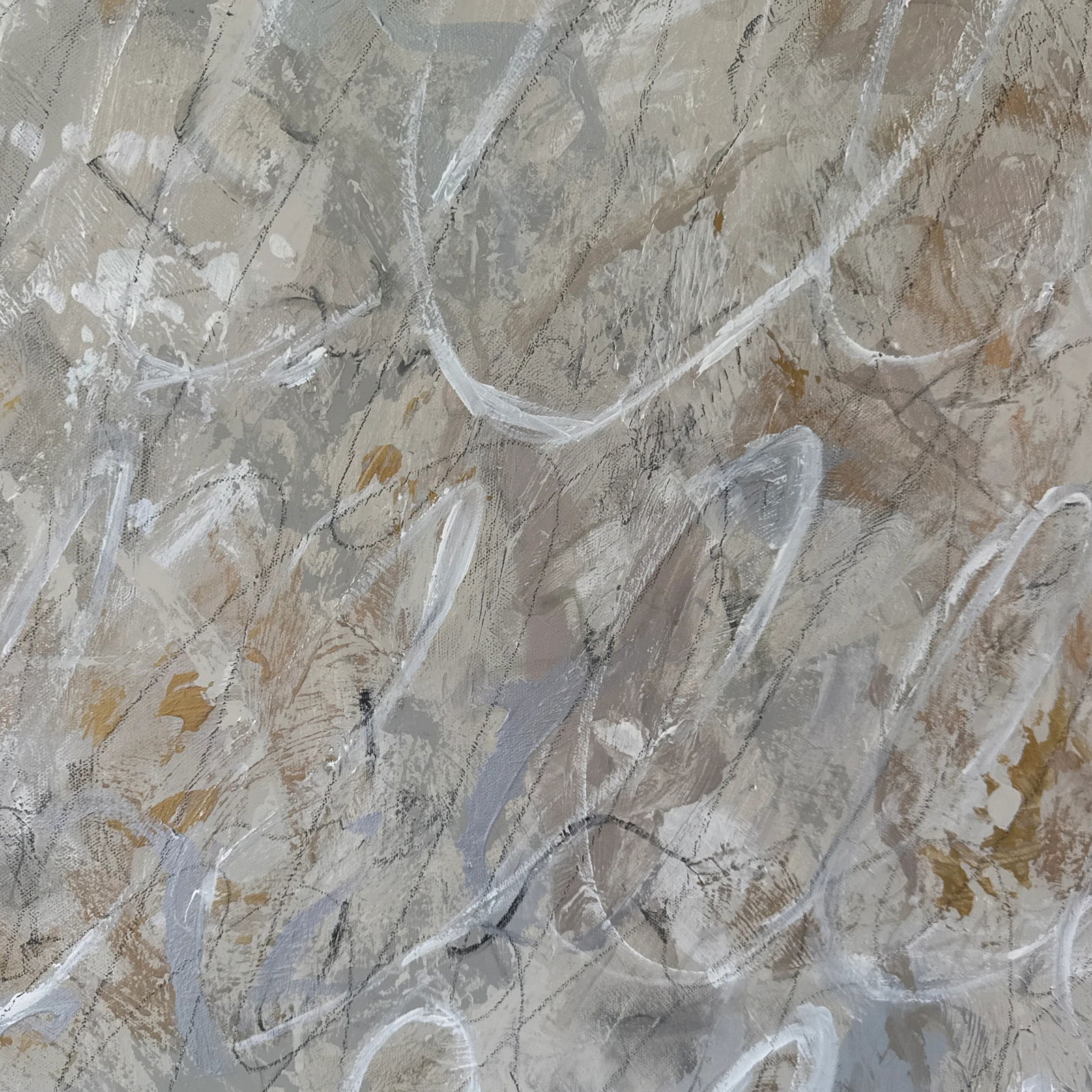 Original Abstract Acrylic & Charcoal Painting on Deep Canvas in Handmade Floater Frame - 5