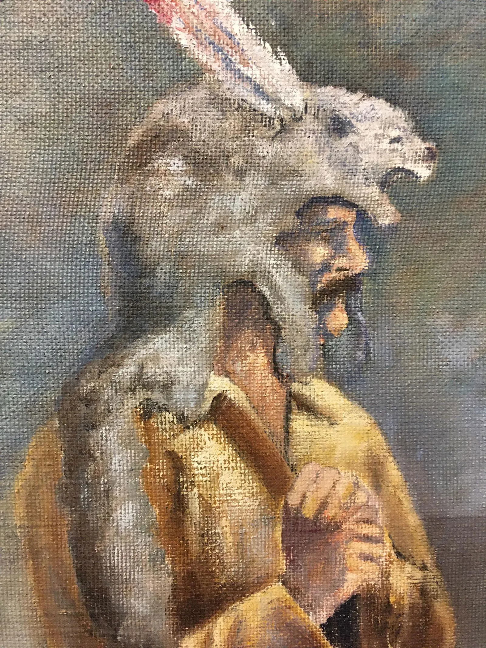Mid 20th Century Portrait of a Frontiersman Oil Painting - 2