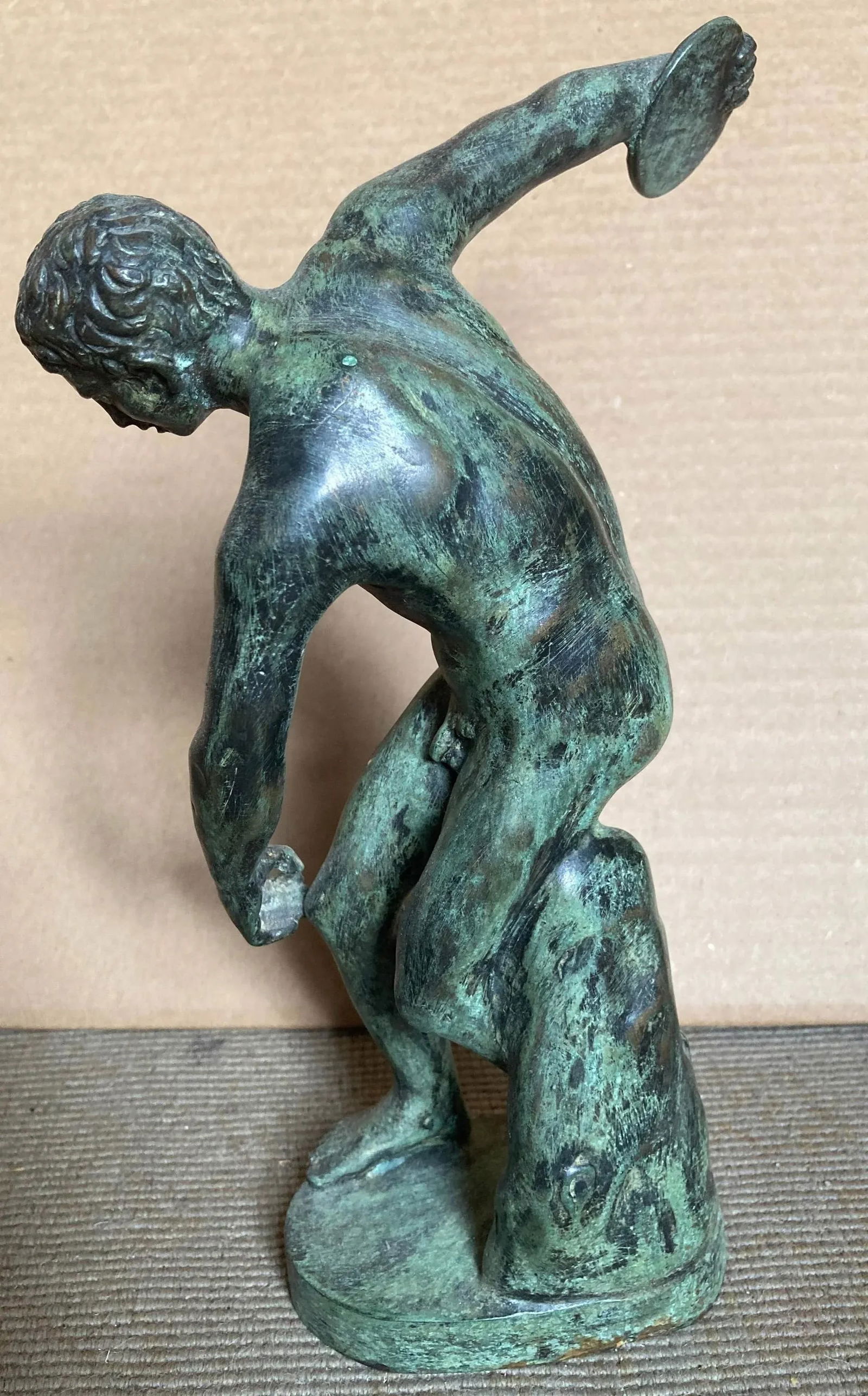 Late 19th Century The Discus Thrower (Discobolus), Antique Bronze Statue After Myron - 2
