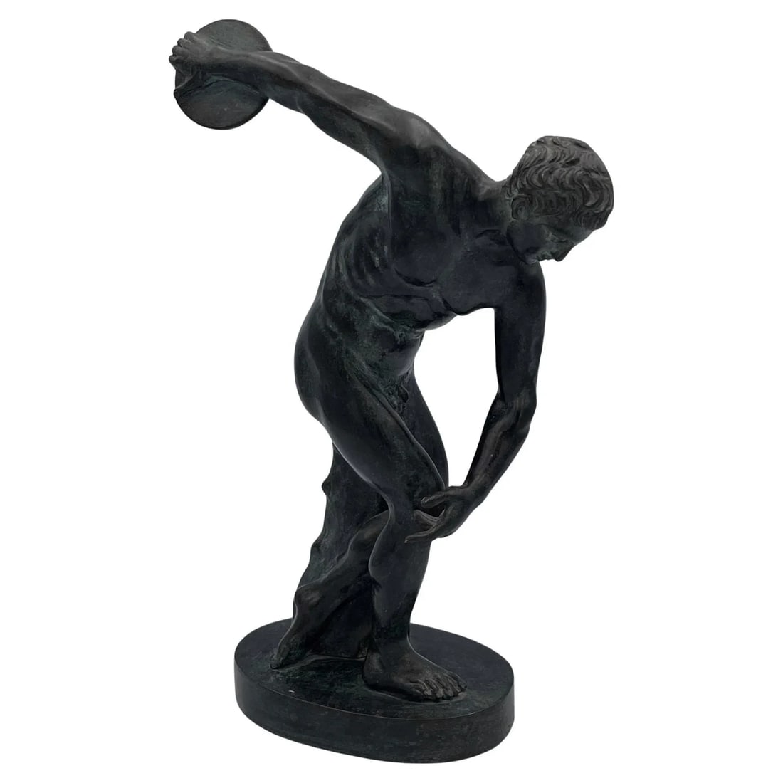 Late 19th Century The Discus Thrower (Discobolus), Antique Bronze Statue After Myron - 5