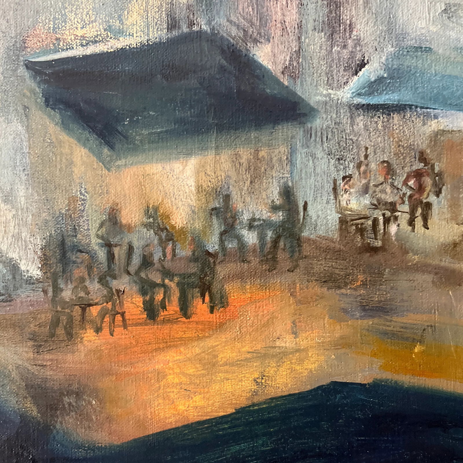 20th Century American School Oil on Canvas Signed Framed by Conni Pim Seaside Village - 8