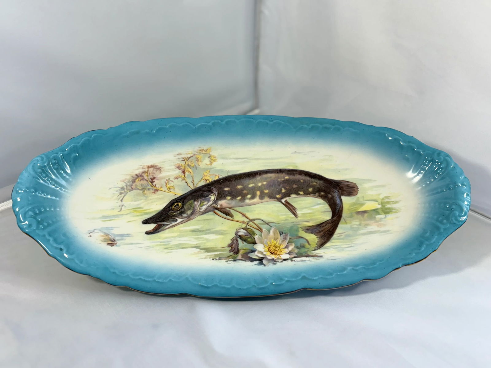 19th Century Imperial Crown China Antique Fish Platter - 3