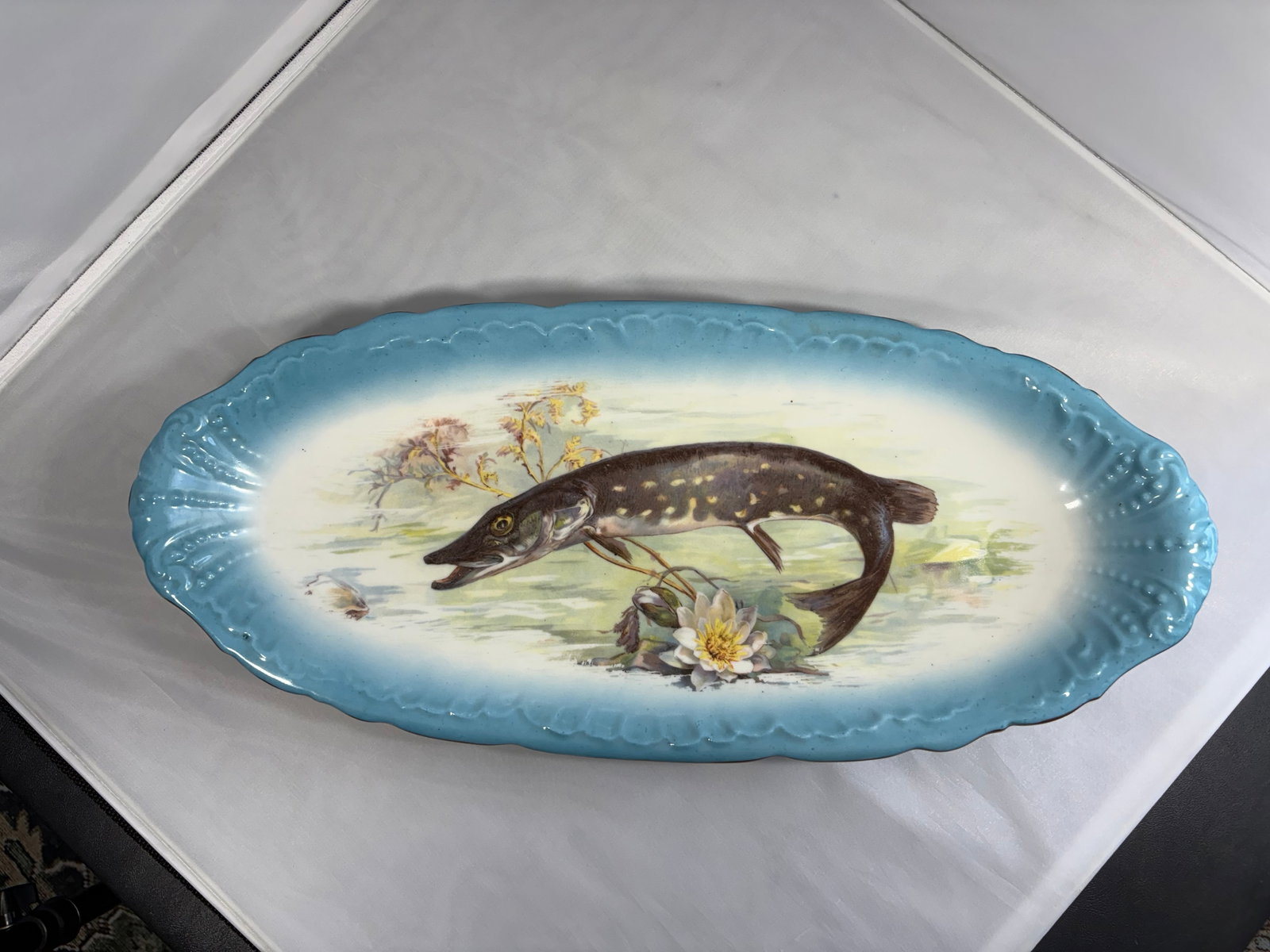 19th Century Imperial Crown China Antique Fish Platter - 8