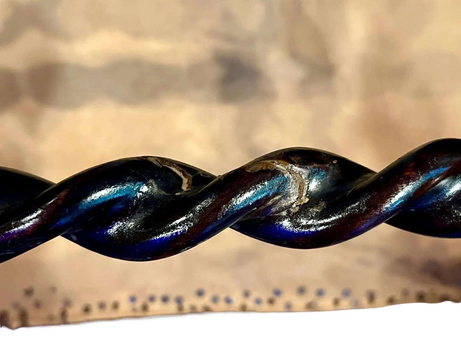 Antique 19th Century Barrel Back Banker Chair-Red Velvet-Barley Twist Legs-Victorian - 12