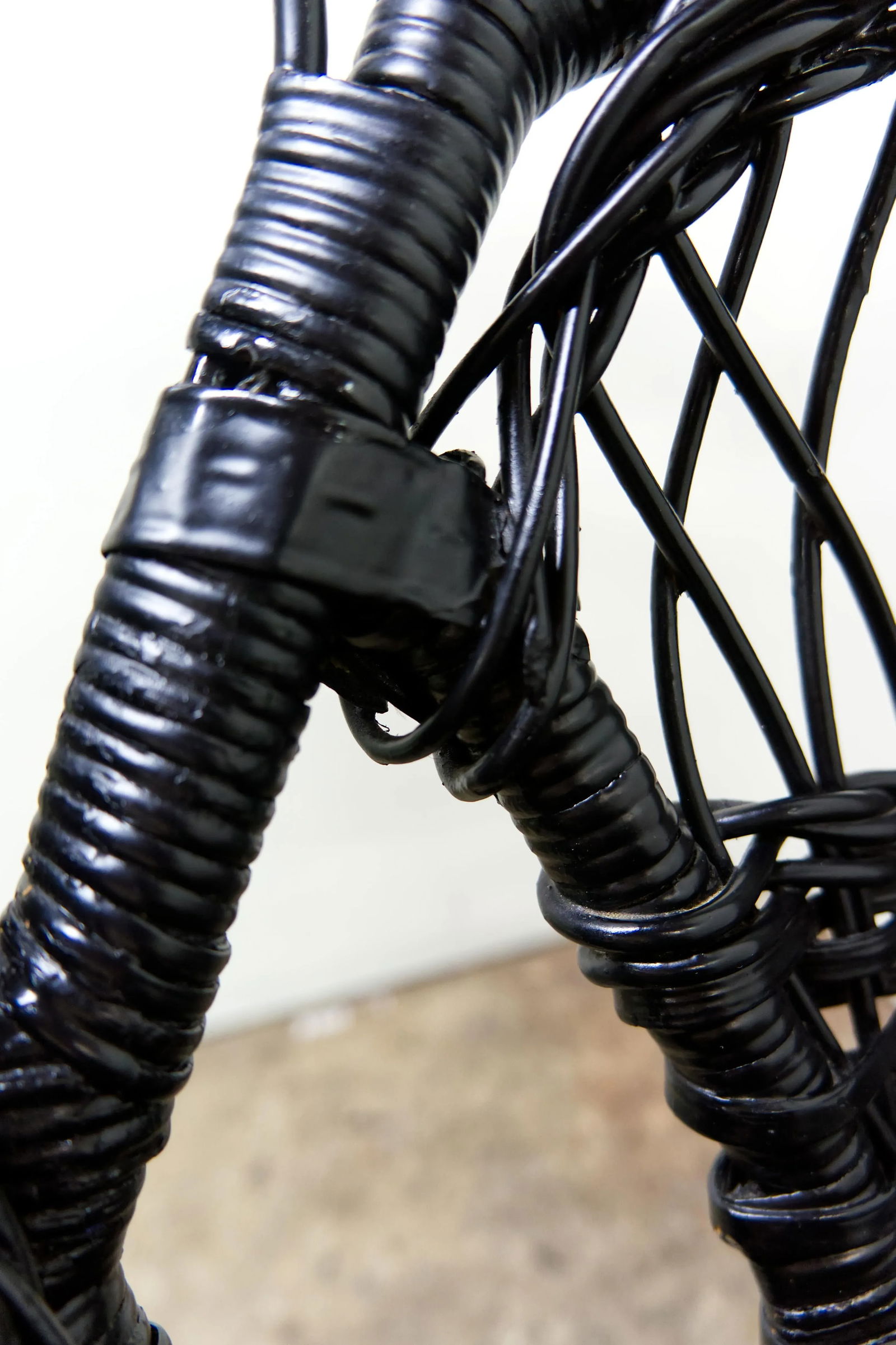 Victorian Wicker Spring Rocking Chair in Black - 6