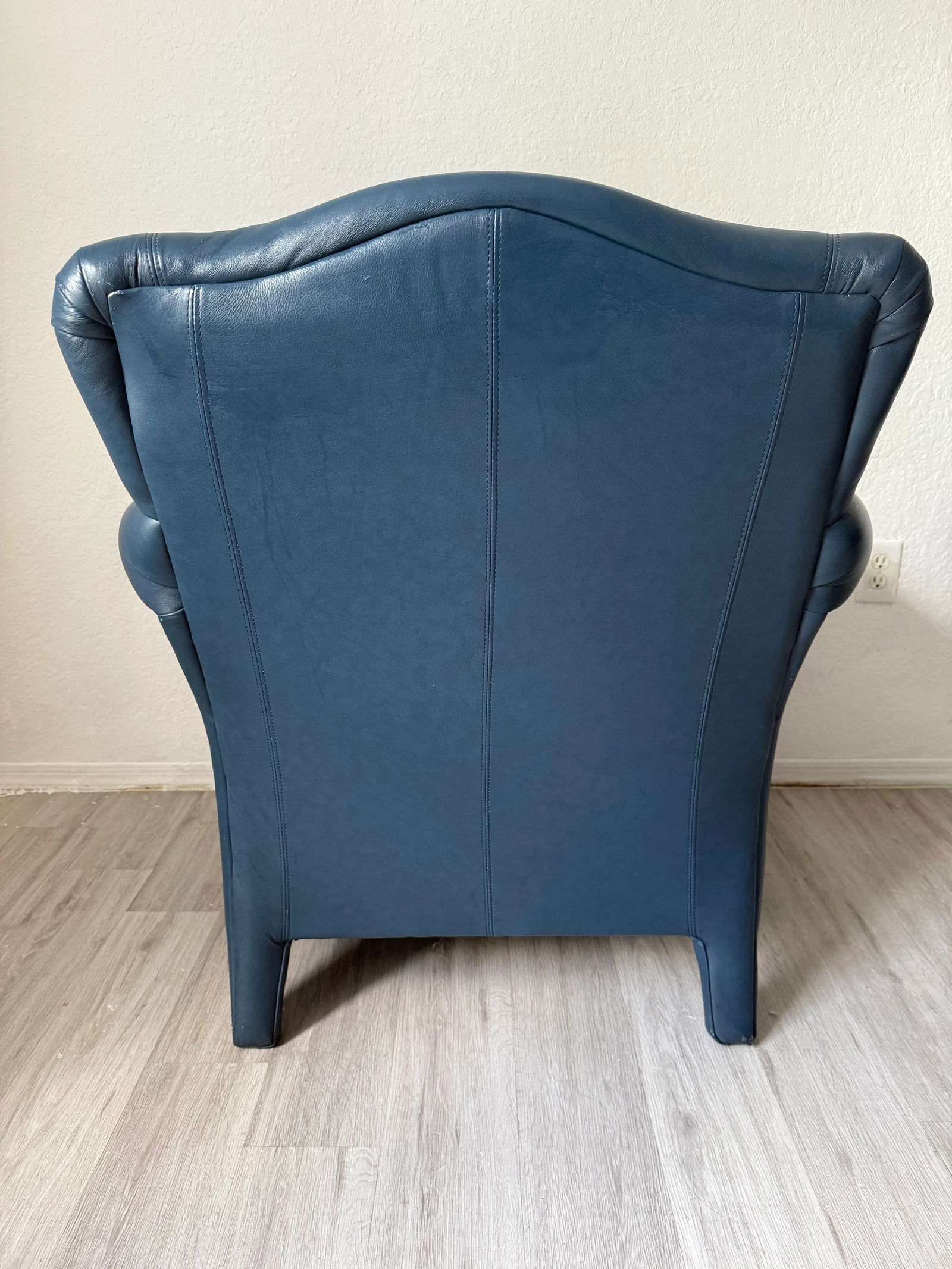 1990's Mid Century Donghia Navy Blue Leather Club Chair - 6