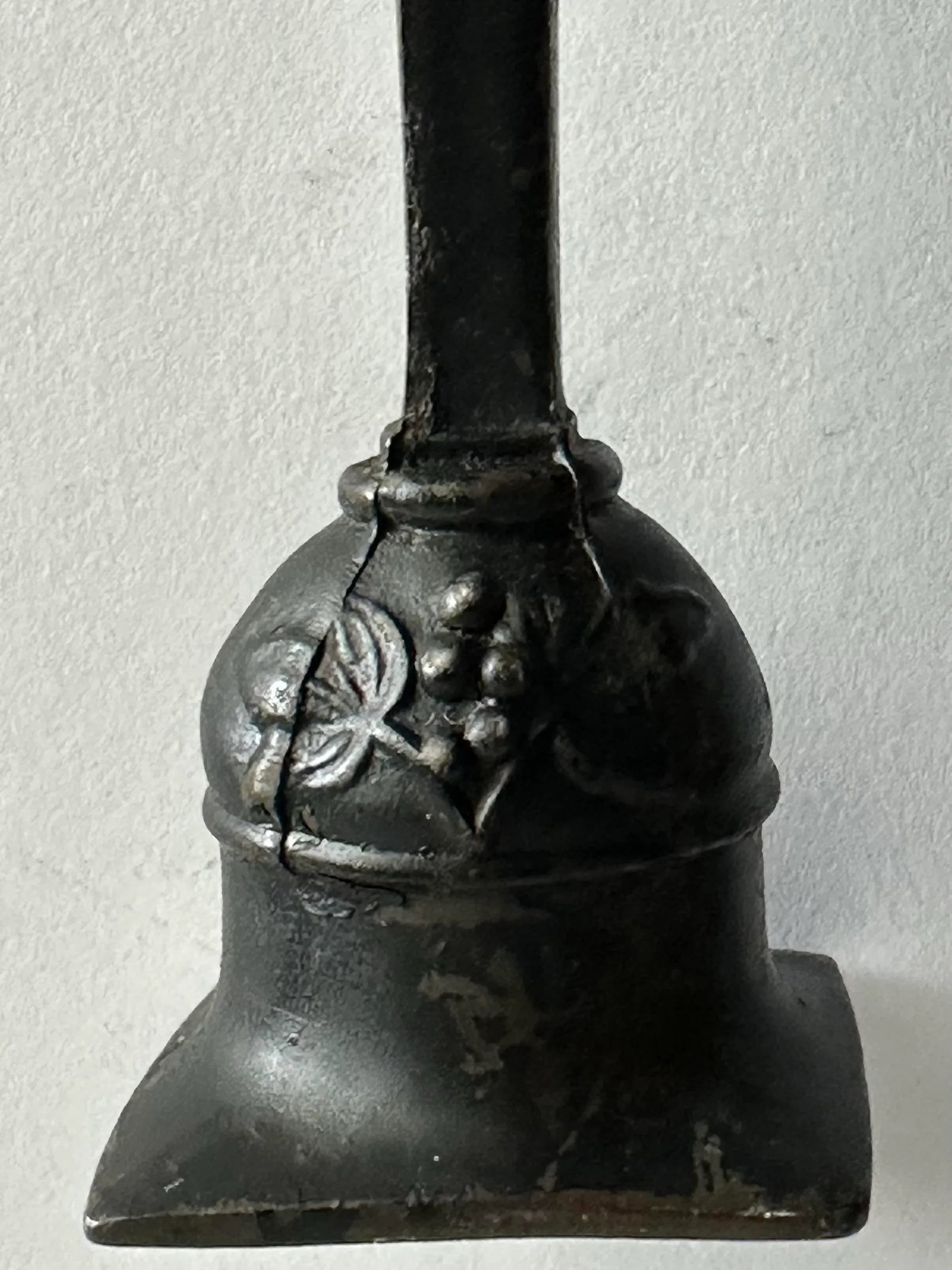 Antique Art Nouveau Grapes & Leaves Bronze Candlestick Holders- A Pair - 11