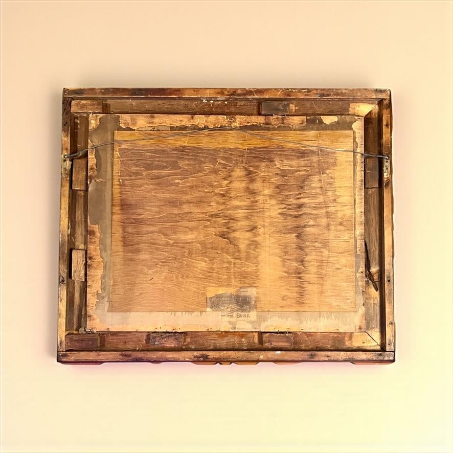 Antique Framed Needlepoint Scene-Hand Carved Pine-Victorian English 1800s-Art - 4