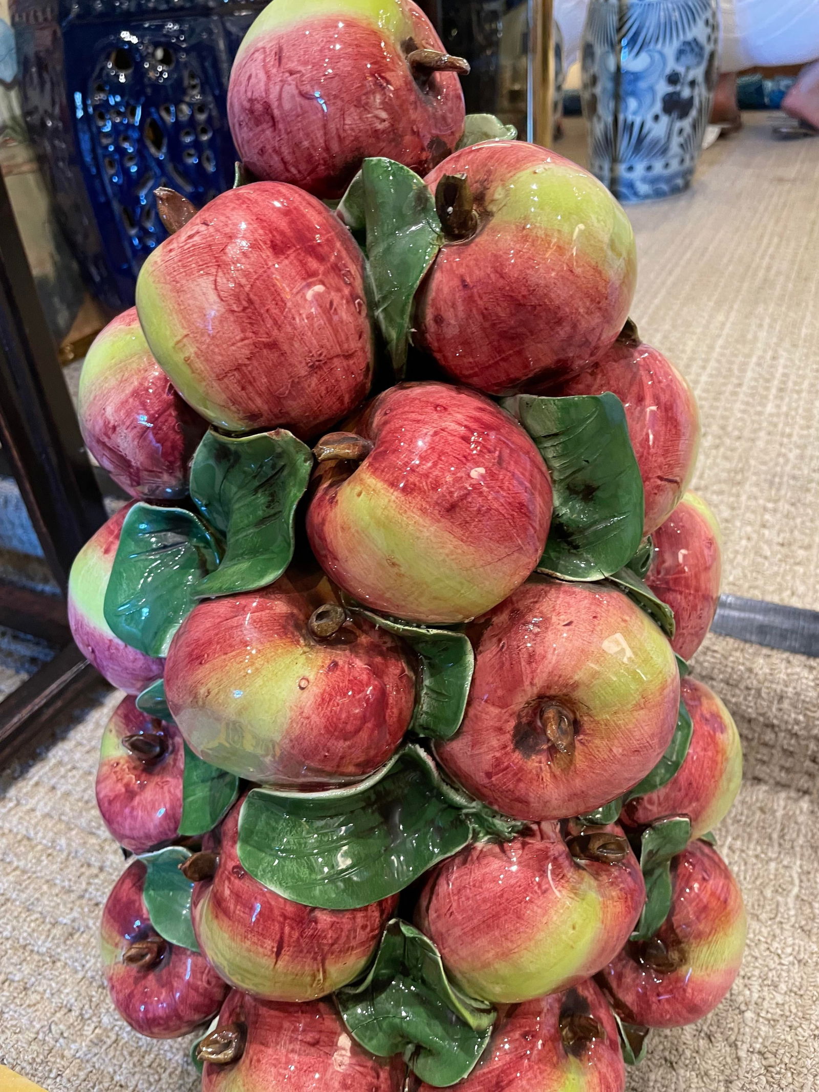 Late 20th Century Italian Ceramic Apple Centerpiece - 3