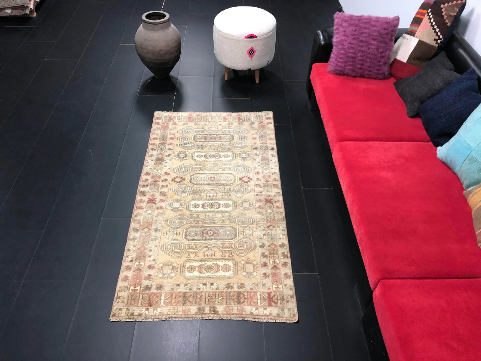 Vintage Turkish Anatolian Camel Rug - 11