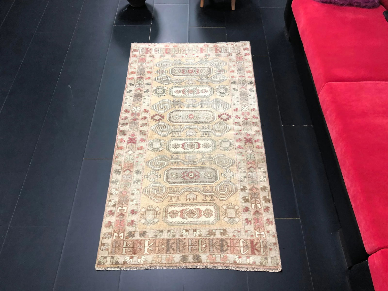 Vintage Turkish Anatolian Camel Rug - 2