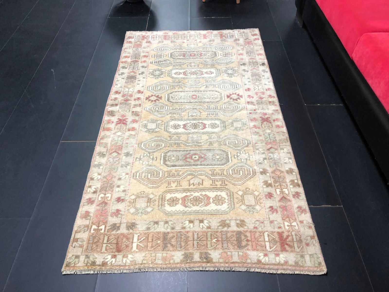 Vintage Turkish Anatolian Camel Rug - 3