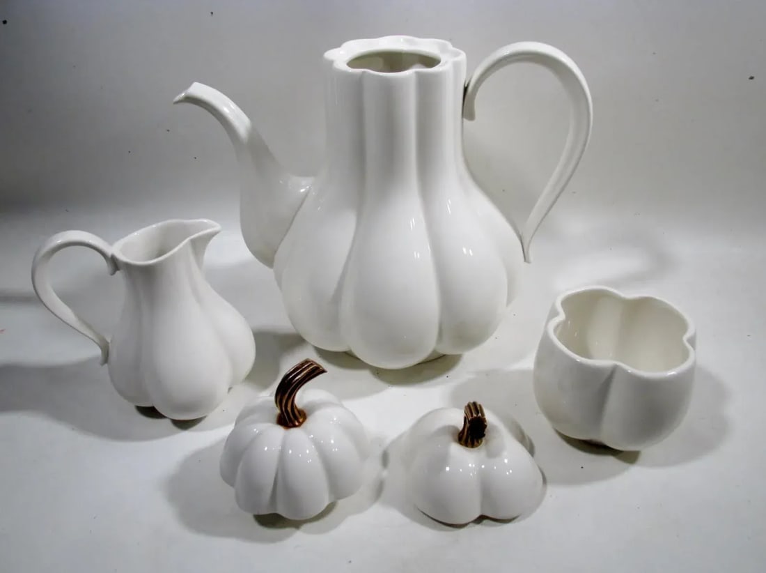 1960s Ernest Sohn Creations China Gourd Coffee Service - 3 Piece - 7