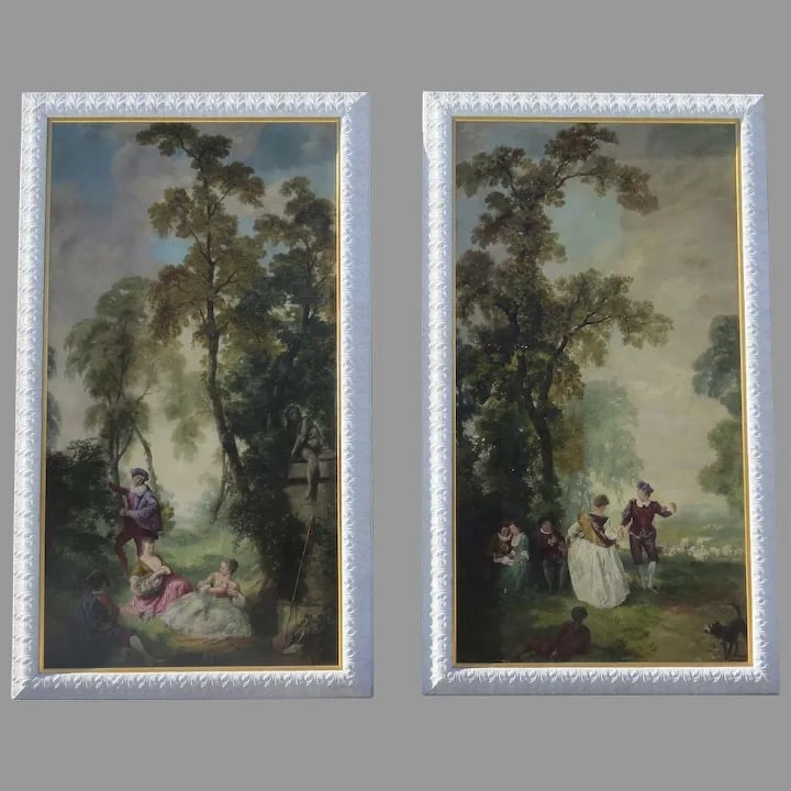 1920s French Oil on Board Paintings - a Pair - 8