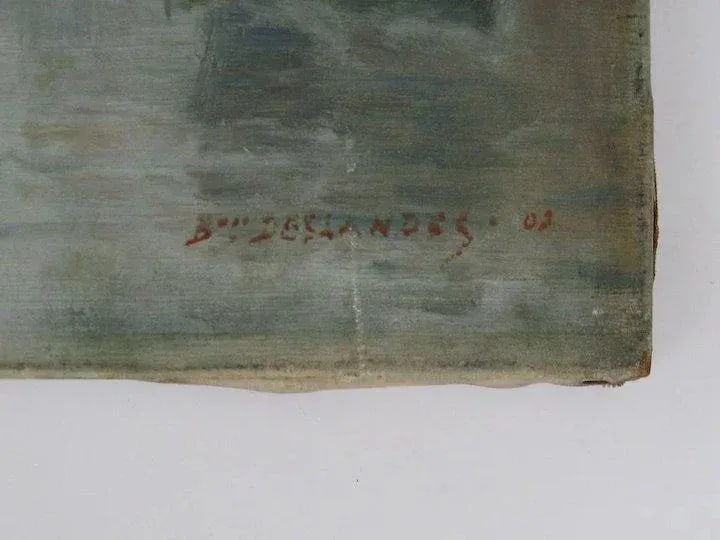 19th Century Venetian Scene Oil Painting by E.A. Deslandes - 3