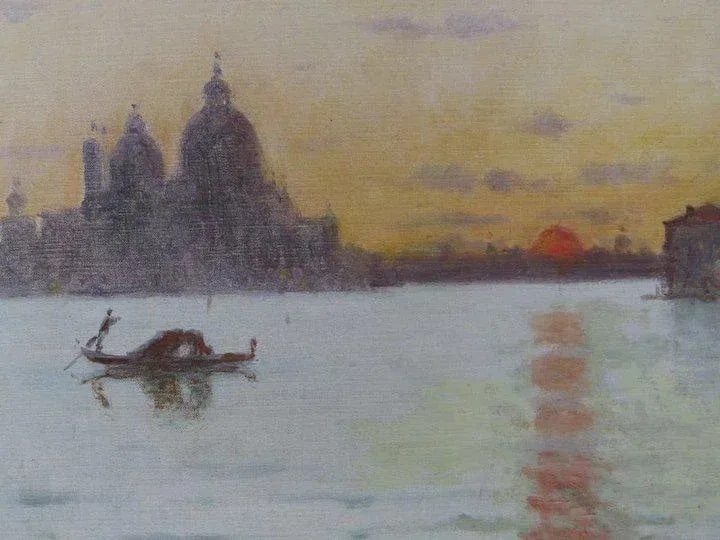 19th Century Venetian Scene Oil Painting by E.A. Deslandes - 4