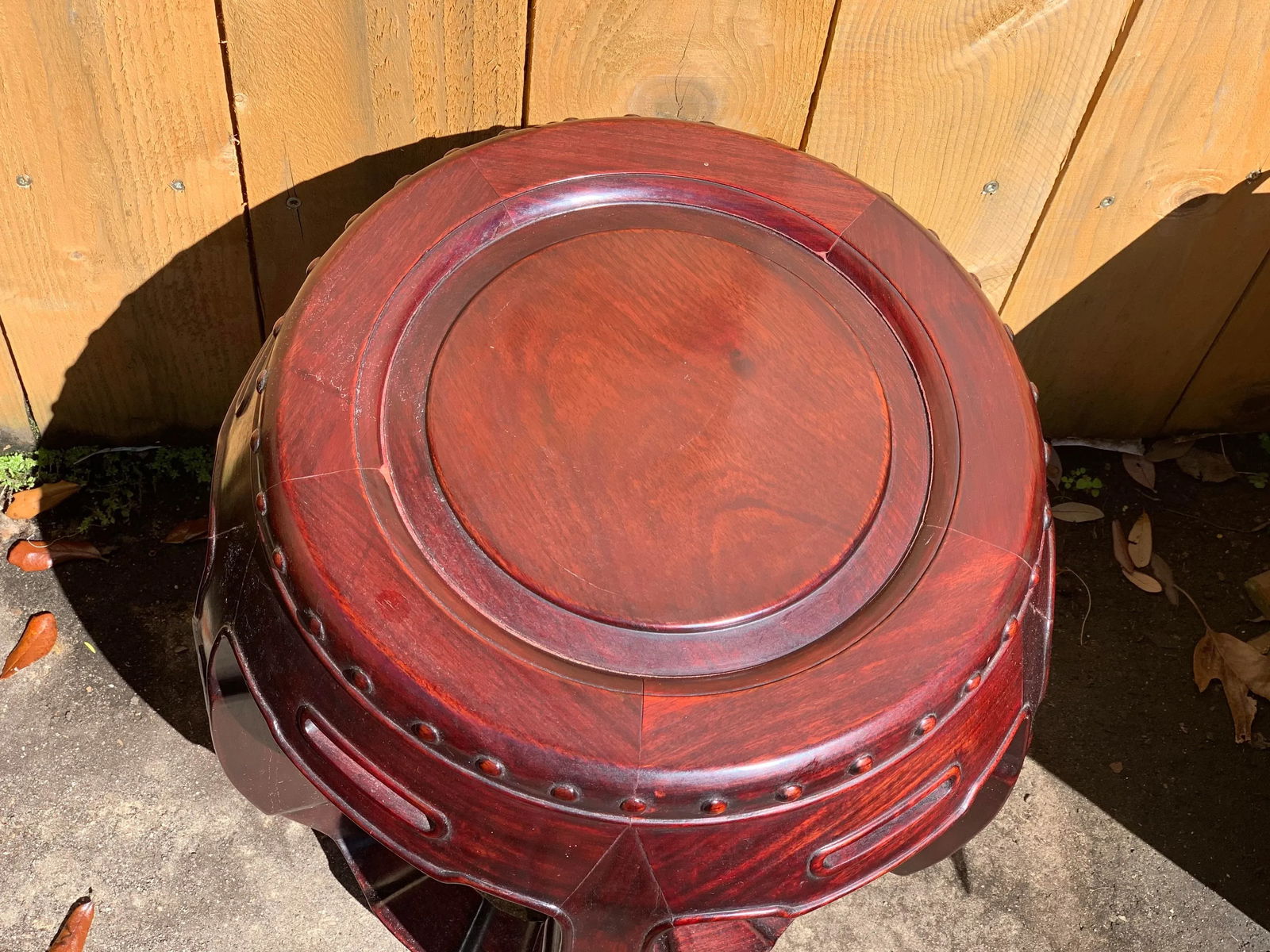 Vintage Chinese Rosewood Garden Stools-A Pair - 6