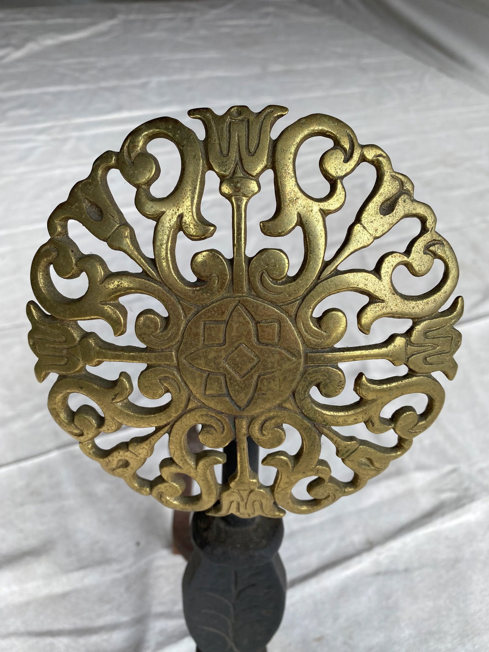 Early 20th Century Fireplace Iron Andirons - a Pair - 6