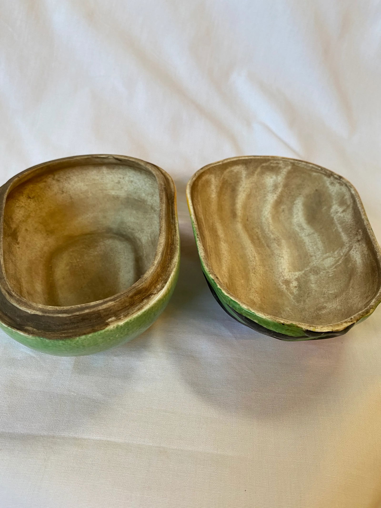 Late 19th Century Chinese Ceramic Altar Fruit Papaya Form Box - 7