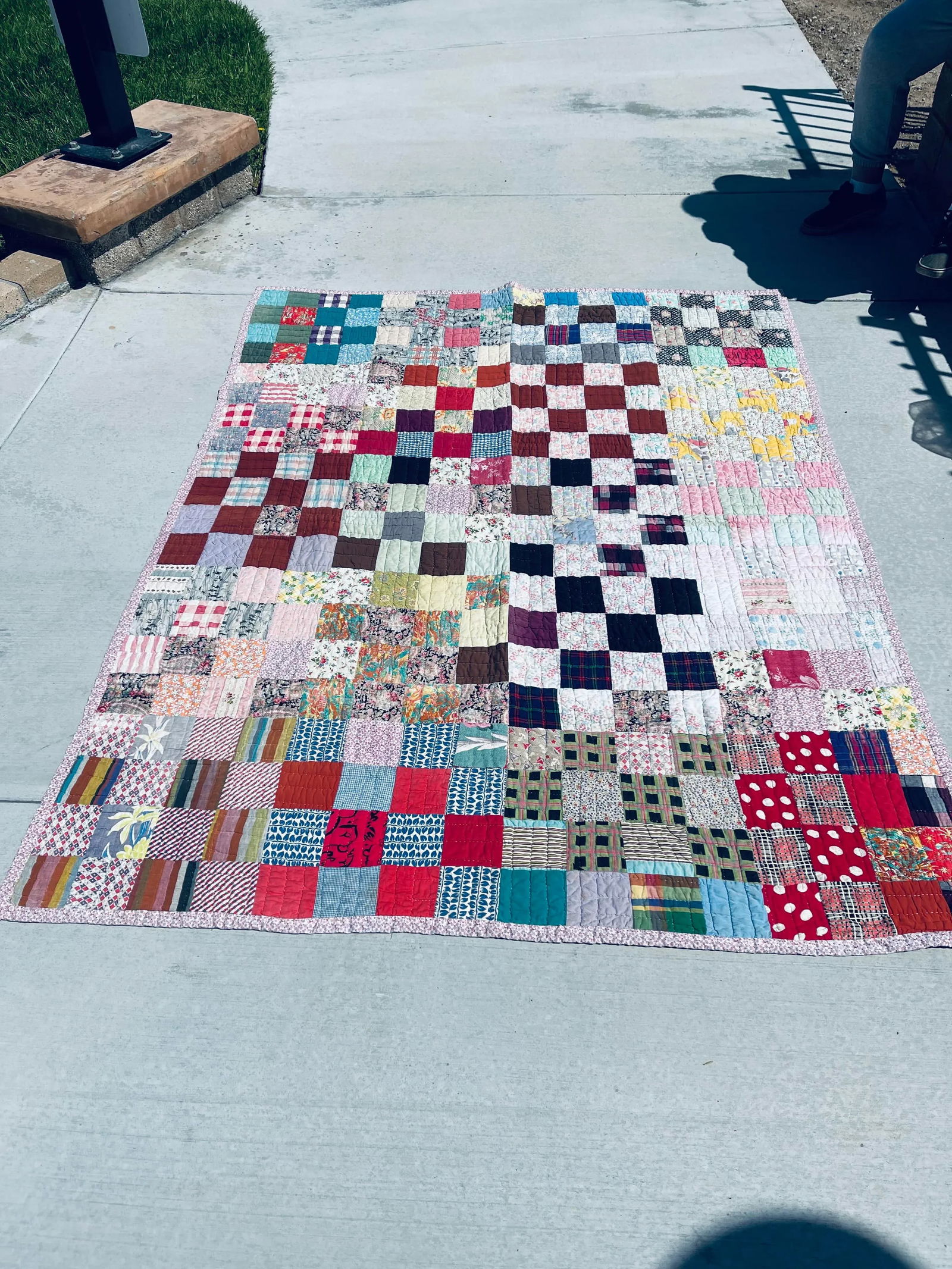 Patch Work Quilt With Random Vintage Fabric - 4
