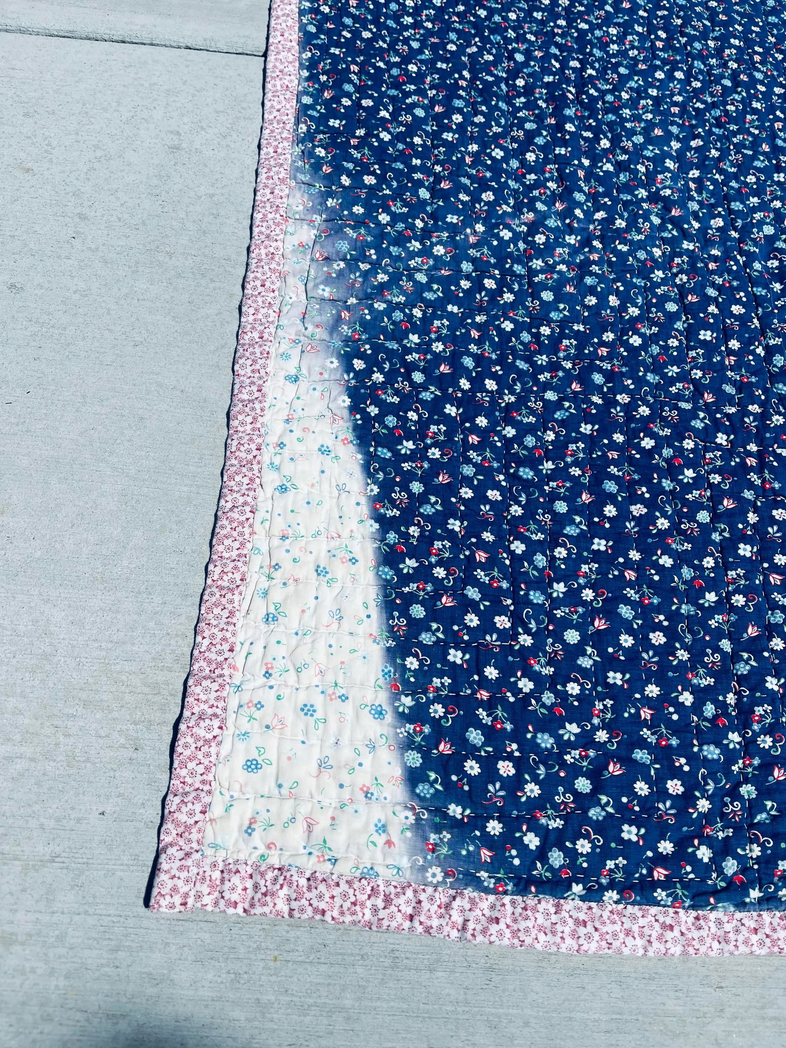 Patch Work Quilt With Random Vintage Fabric - 5