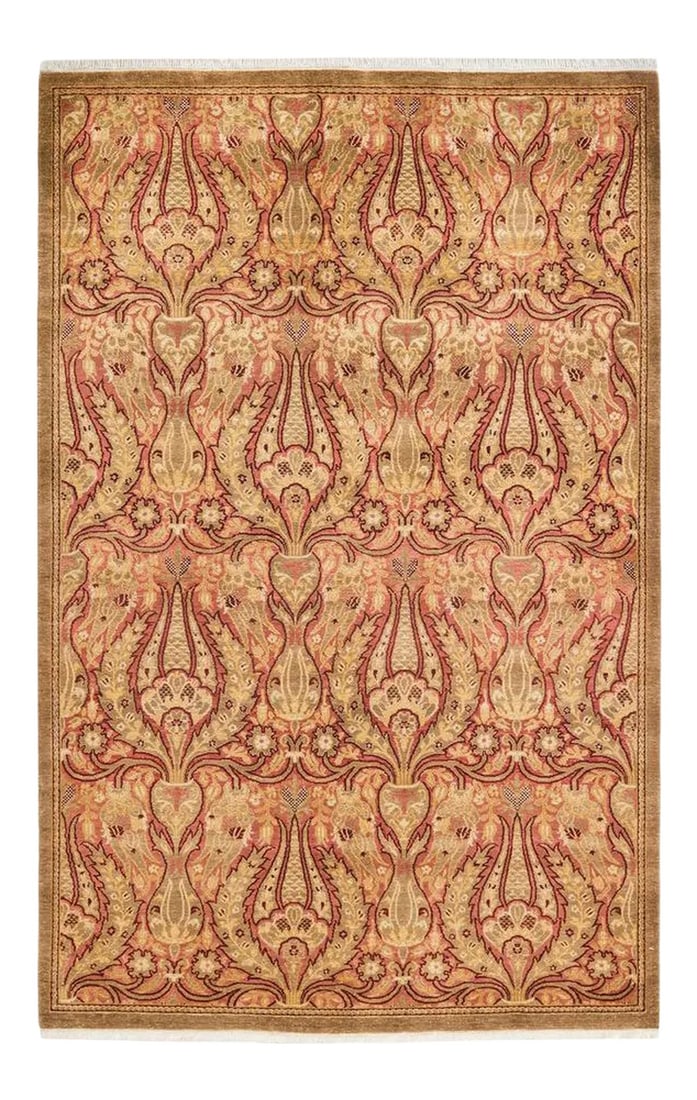 Mogul Collection Hand-Knotted Area Rug - Yellow 4' 3" x 6' 6": With understated palettes and allover designs, the rugs in the Mogul Collection will bring timeless sophistication to any room. Influenced by a spectrum of Turkish, Indian, and Persian designs, the ar