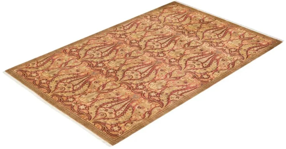 Mogul Collection Hand-Knotted Area Rug - Yellow 4' 3" x 6' 6" - 8