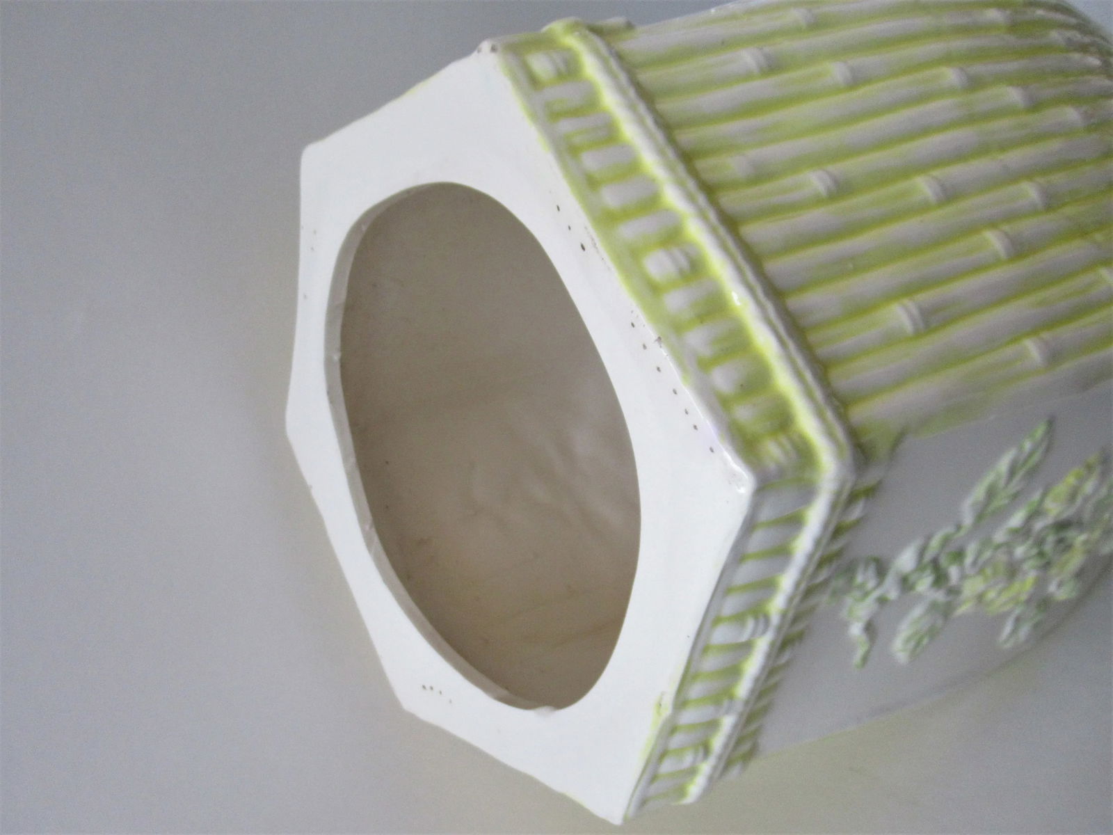 1960's Palm Beach Chic Italian Yellow Ceramic Faux Bamboo Garden Stool - 11