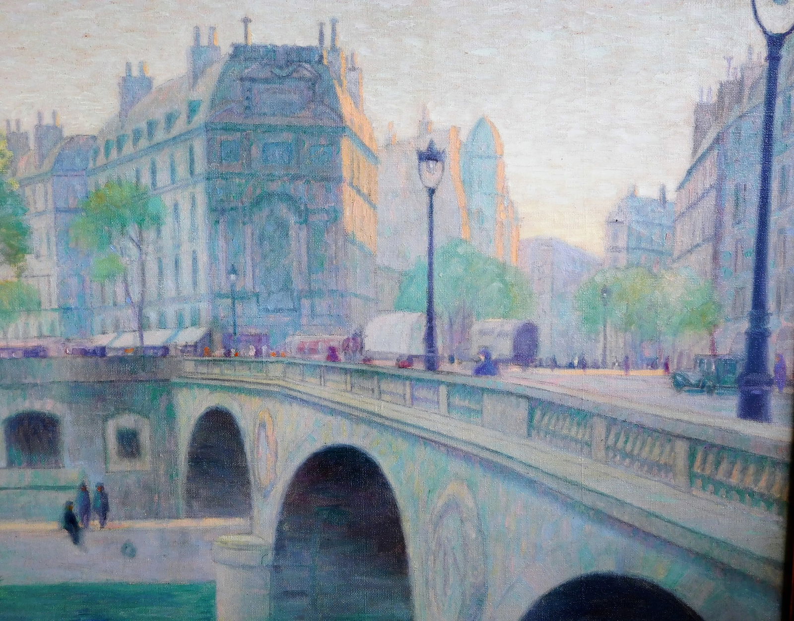 Edgar Bloomster b.1895 Illinois, Ca Artist, Oil/Canvas 30 X 36 Paris Scene Unframed - 4