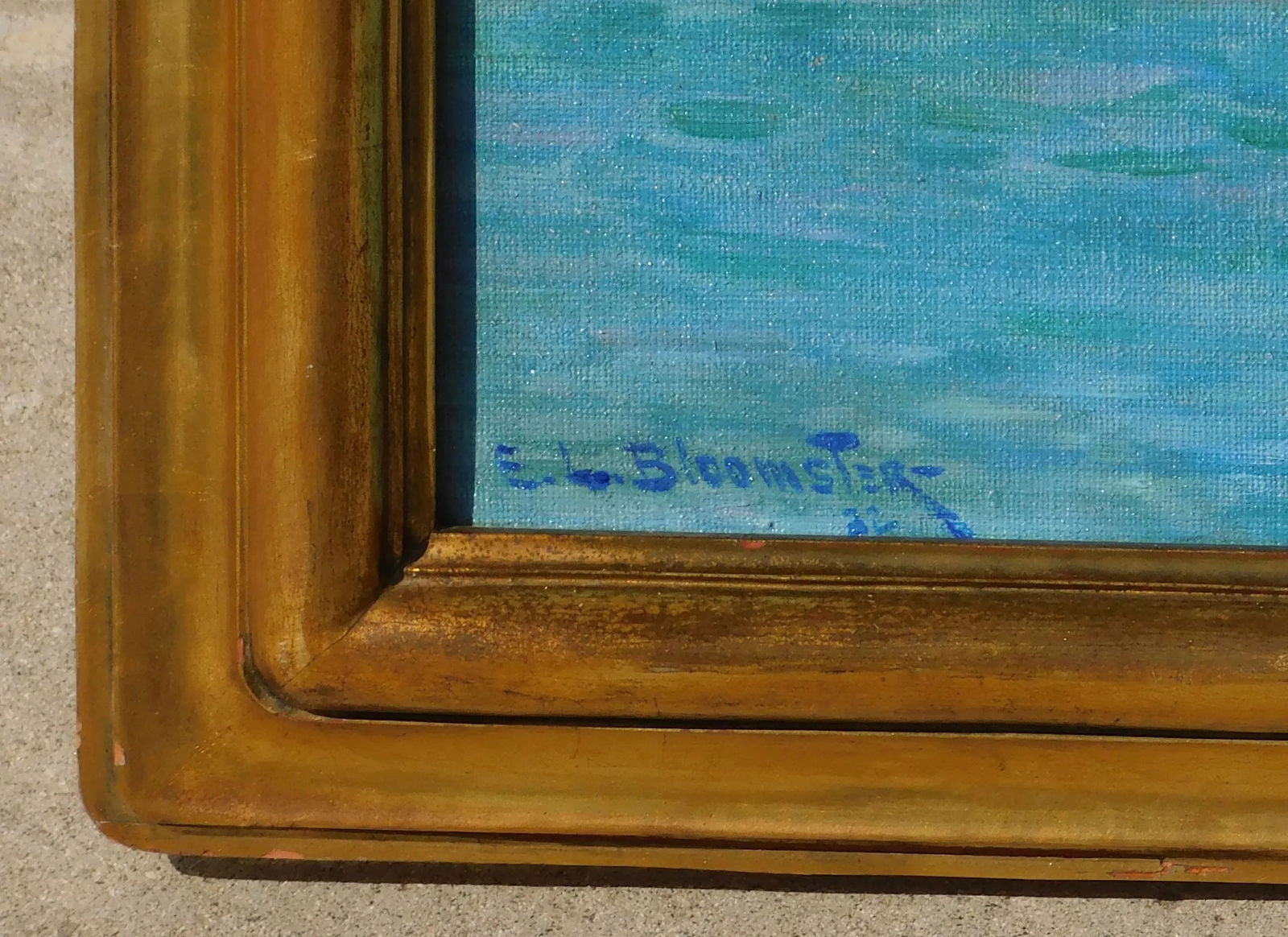 Edgar Bloomster b.1895 Illinois, Ca Artist, Oil/Canvas 30 X 36 Paris Scene Unframed - 5