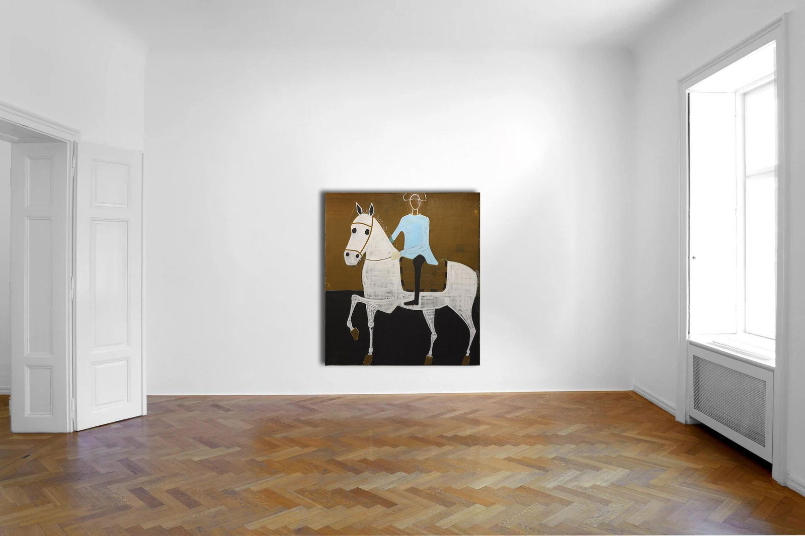 Horse Painting. Equestrian Oil Painting on Unprimed Belgian Linen - 2