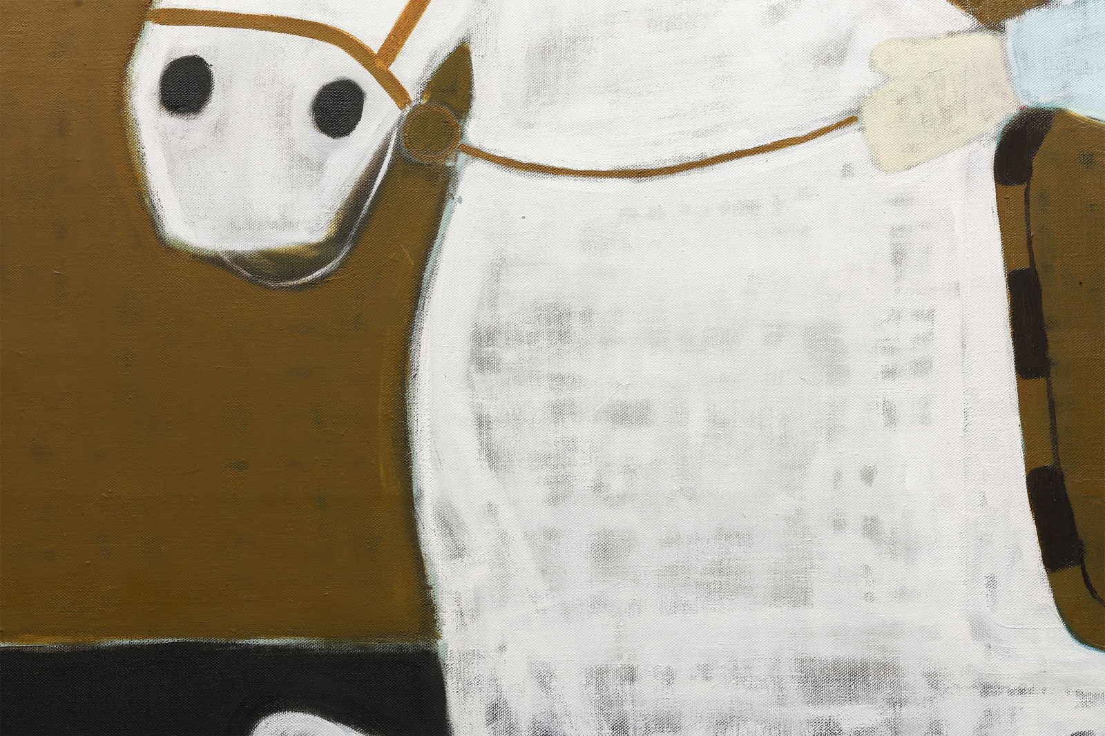 Horse Painting. Equestrian Oil Painting on Unprimed Belgian Linen - 7