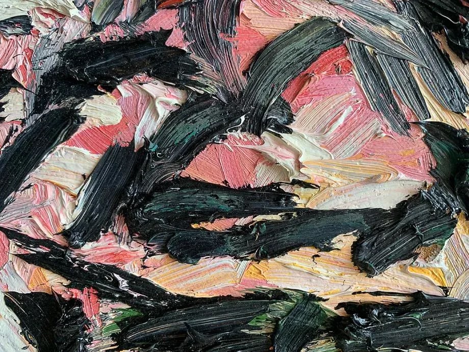 "Juliet" Contemporary Abstract Expressionist Square Oil Painting by Monica Shulman - 7